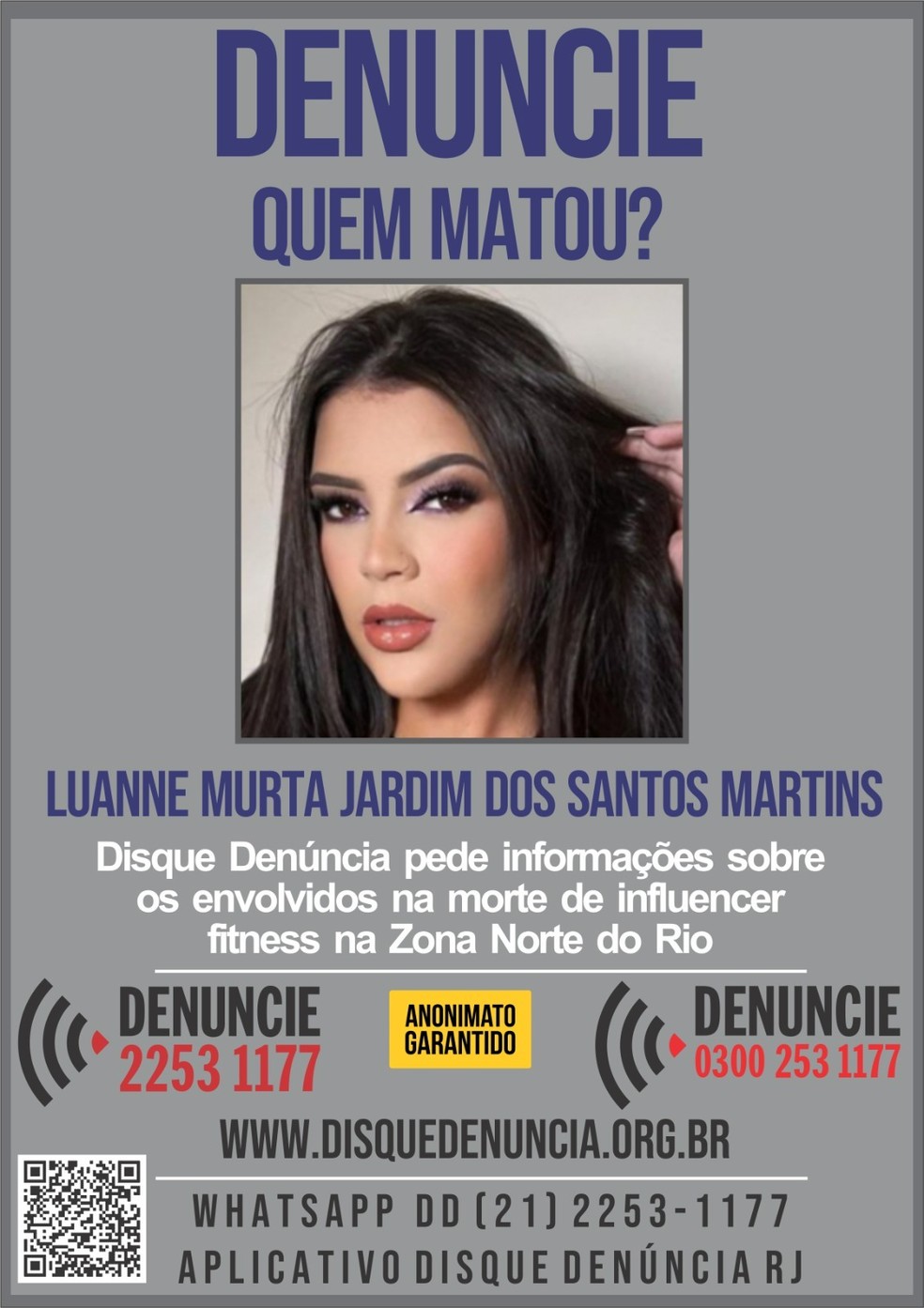À polícia, namorado de Luanne Jardim diz que ela foi ameaçada por um ex-namorado PM